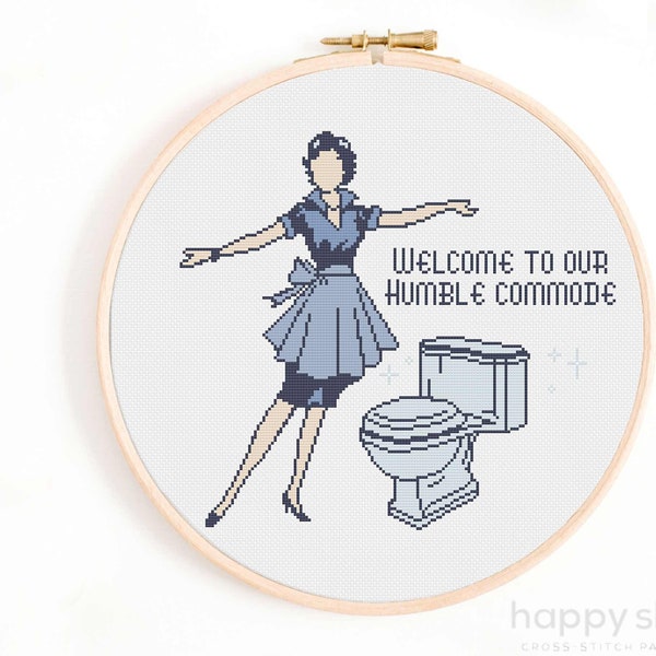 Welcome to Our Humble Commode Cross Stitch Pattern / Funny Retro Cross Stitch Pattern / sarcastic Cross Stitch / Vintage Housewife Pattern