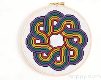 LGBT Pride Mandala Cross Stitch Pattern - Gay Pride Cross Stitch - LGBT Rainbow Cross Stitch - Mandala