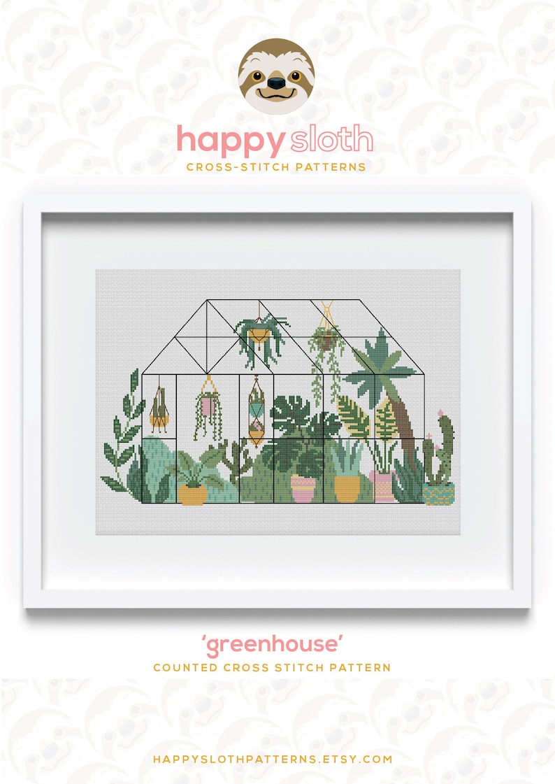 Greenhouse Cross Stitch Charts / Hanging Plants Cross Stitch Etsy UK