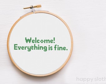 The Good Place Cross Stitch Pattern - Everything is Fine Cross Stitch - The Good Place Cross Stitch - The Bad Place Cross Stitch.