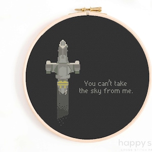 Firefly Cross Stitch Pattern - 'You Can't Take the Sky From Me' Serenity Cross Stitch Chart. Joss Whedon, Firefly Cross Stitch Chart