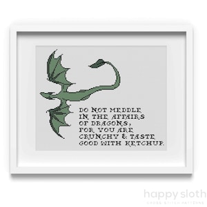 Dragon Cross Stitch Pattern: Fantasy Fiction, DnD (Digital Download)