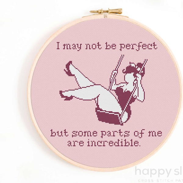 Body Positivity Cross Stitch Pattern - Retro Curvy Girl Cross Stitch Pattern - Retro Plus Size Pin Up Cross Stitch Pattern - PDF Instant