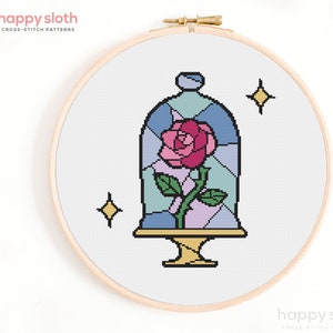 Enchanted Rose Cross Stitch Pattern - Beauty and the Beast Cross Stitch