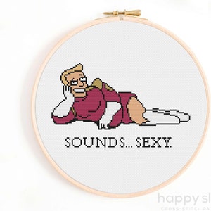 Sounds Sexy - Zapp Brannigan Cross Stitch Pattern - Funny Cross Stitch Pattern - Meme Cross Stitch Chart PDF