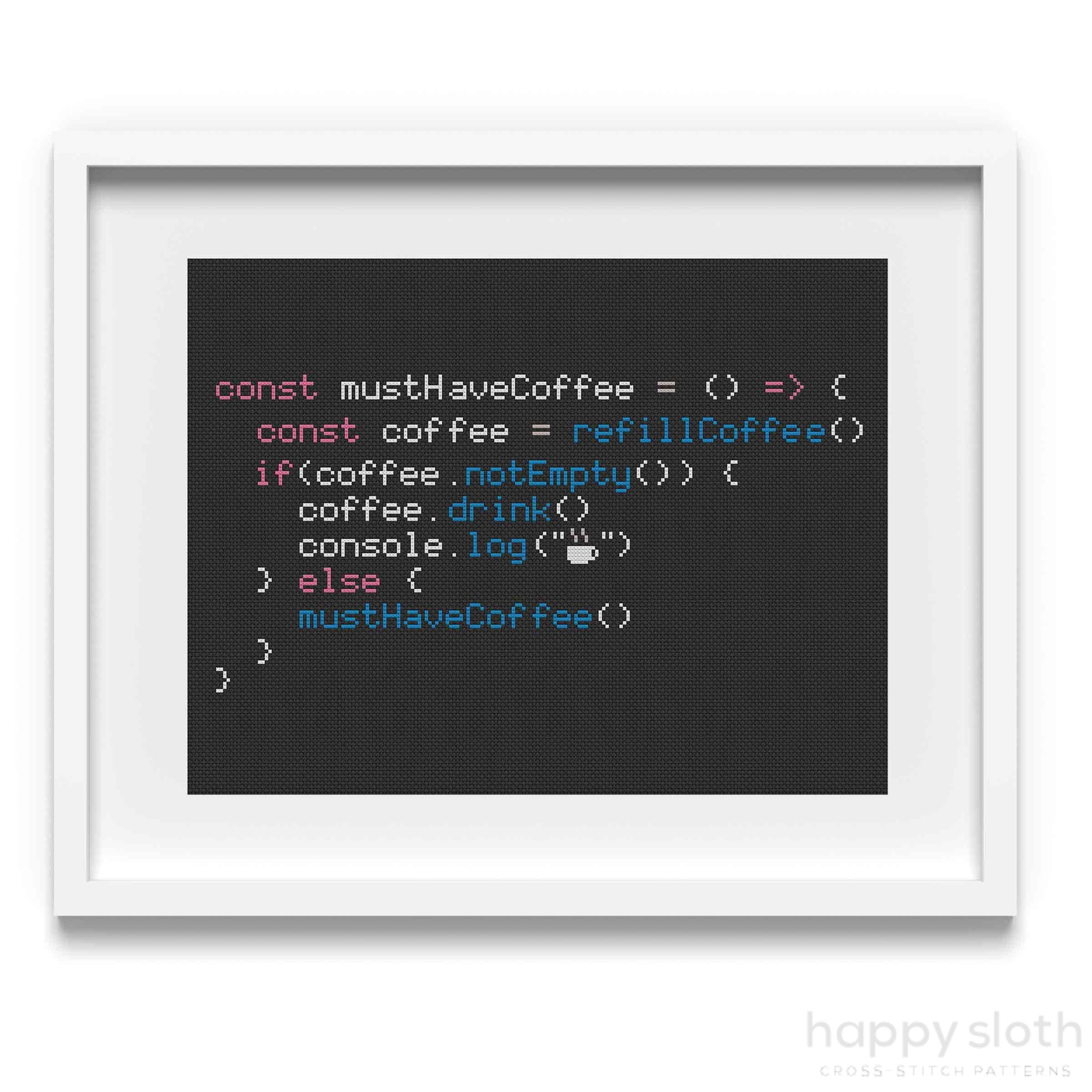 mustHaveCoffee Cross Stitch Pattern / Programmer Cross Stitch / Software Developer Cross Stitch Pattern / Gift for Software Engineer
