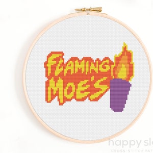 Flaming Moes Funny Cross Stitch Pattern (Digital Download)