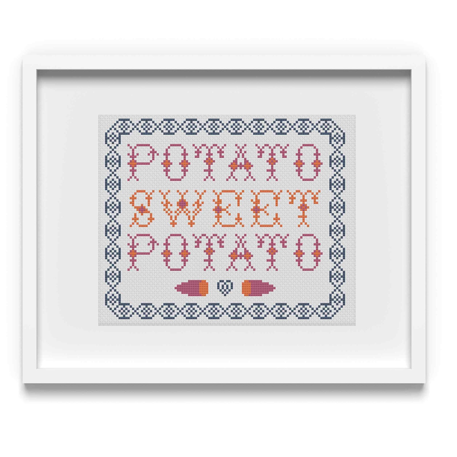 Potato Sweet Potato Cross Stitch Pattern / Funny Cross Stitch | Etsy