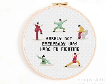 Patrón de punto de cruz de lucha de kung fu: Humor de baño (descarga digital)