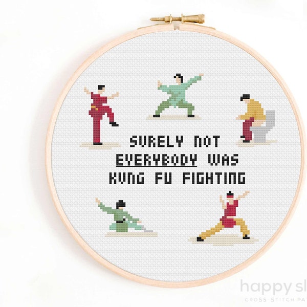 Sûrement pas tout le monde n’était Kung Fu Fighting Cross Stitch Pattern / Funny Cross Stitch Gift / Toilet Humour Cross Stitch / Karaté, Arts Martiaux