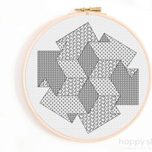 That Way - Blackwork Embroidery Pattern - Infinite Arrows Blackwork Cross Stitch Pattern - Sacred Geometry Ring - Blackwork Pattern