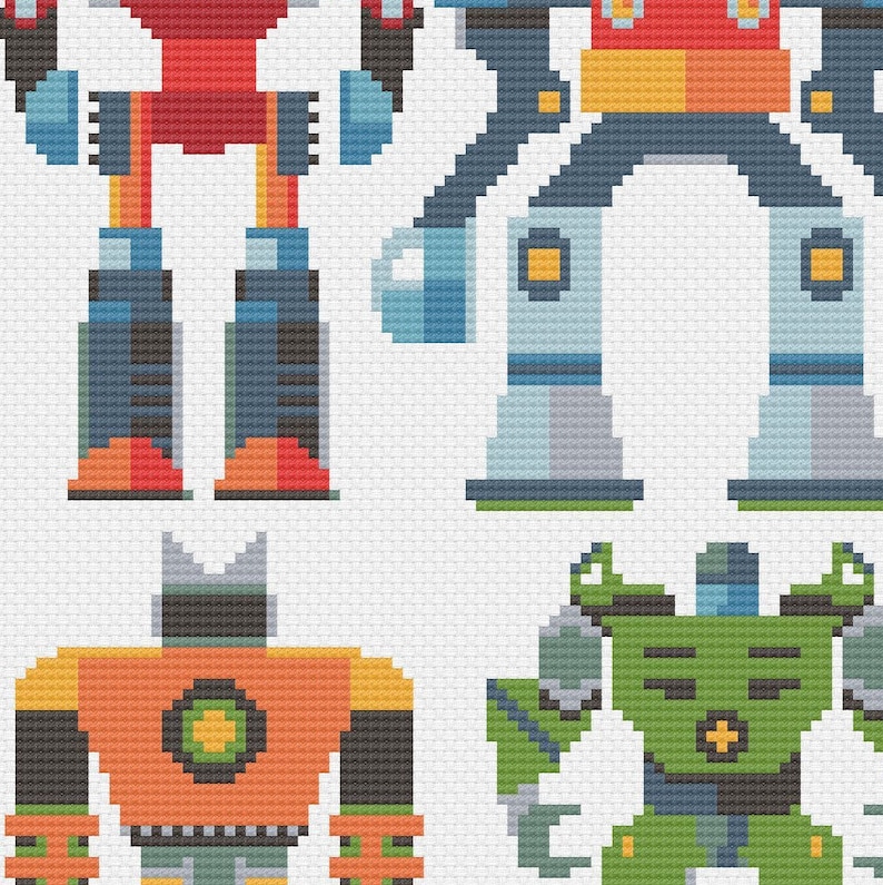 Robot Cross Stitch Pattern / Transformers Cross Stitch Pattern Etsy