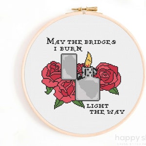 Tattoo Cross Stitch Pattern: Funny Sarcastic Goth Design (Digital Download)