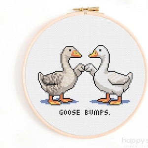 Goose Bumps Cross Stitch Pattern: Dumb Joke Embroidery (PDF Pattern)