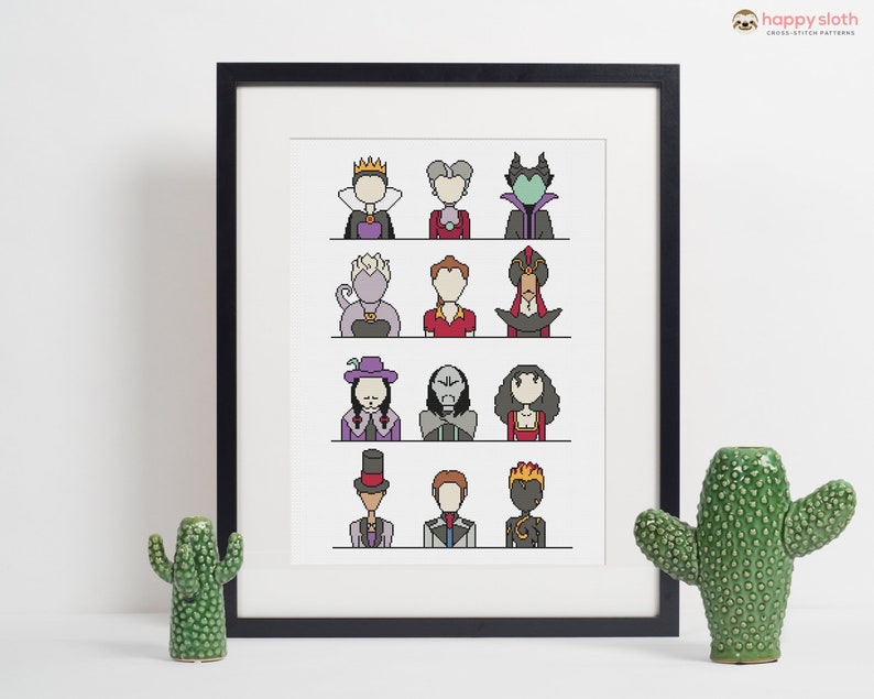 Villains Cross Stitch Pattern - Bad Guys Cross Stitch, Jafar Cro Villains Cross Stitch Pattern - Bad Guys Cross Stitch, Jafar Cro