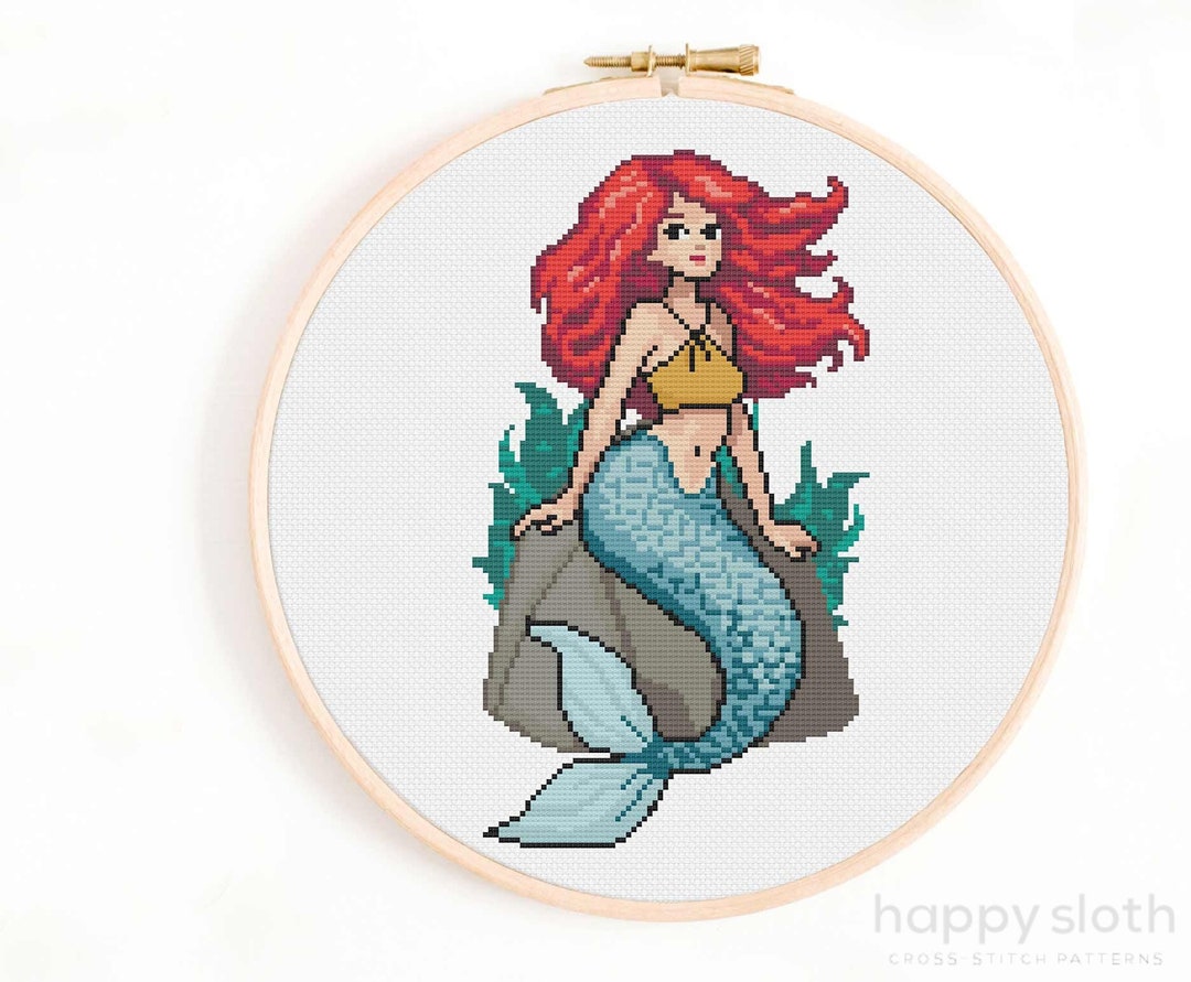 Redhead Mermaid Cross Stitch Chart / Instant Download PDF - Etsy