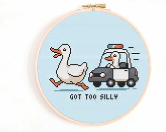 Got Too Silly Cross Stitch Pattern: Silly Goose Pattern (PDF Pattern)