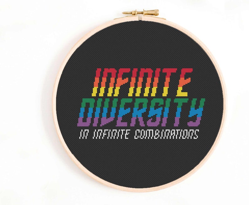 Infinite Diversity Cross Stitch Pattern - Nerdy LGBT+ Cross Stit Infinite Diversity Cross Stitch Pattern - Nerdy LGBT+ Cross Stit