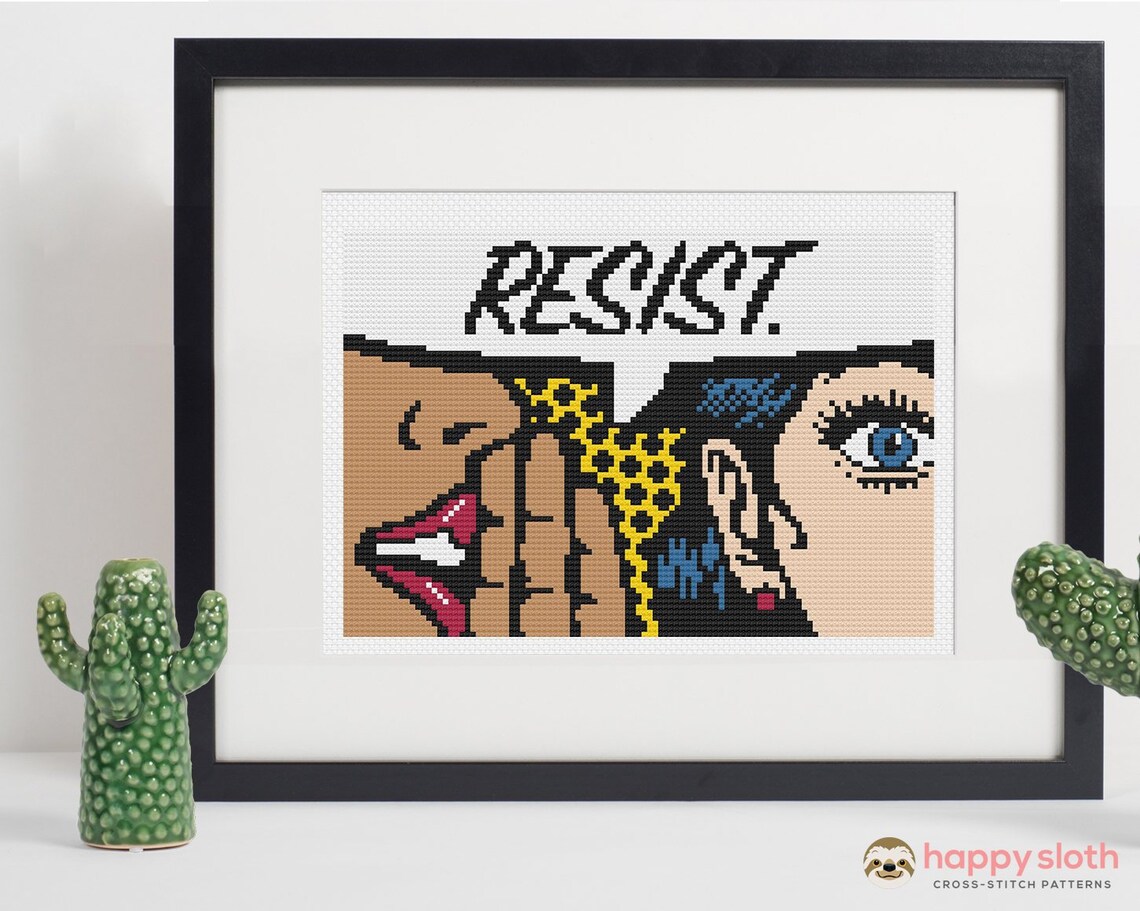 Resist Feminist Cross Stitch Pattern / Funny Feminist Cross Etsy France