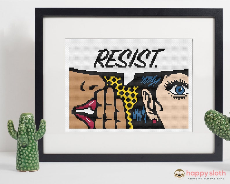 Resist Feminist Cross Stitch Pattern / Funny Feminist Cross Stitch Pattern / Sarcastic Cross Stitch image 1