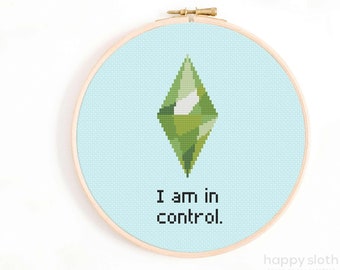 Patrón de punto de cruz "Tengo el control": Juegos de PC divertidos (descarga digital)