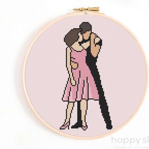 Dirty Dancing Film Cross Stitch Pattern - Jennifer Grey and Patrick Swayze Cross Stitch Chart - 80s Movies Cross Stitch PDF Chart