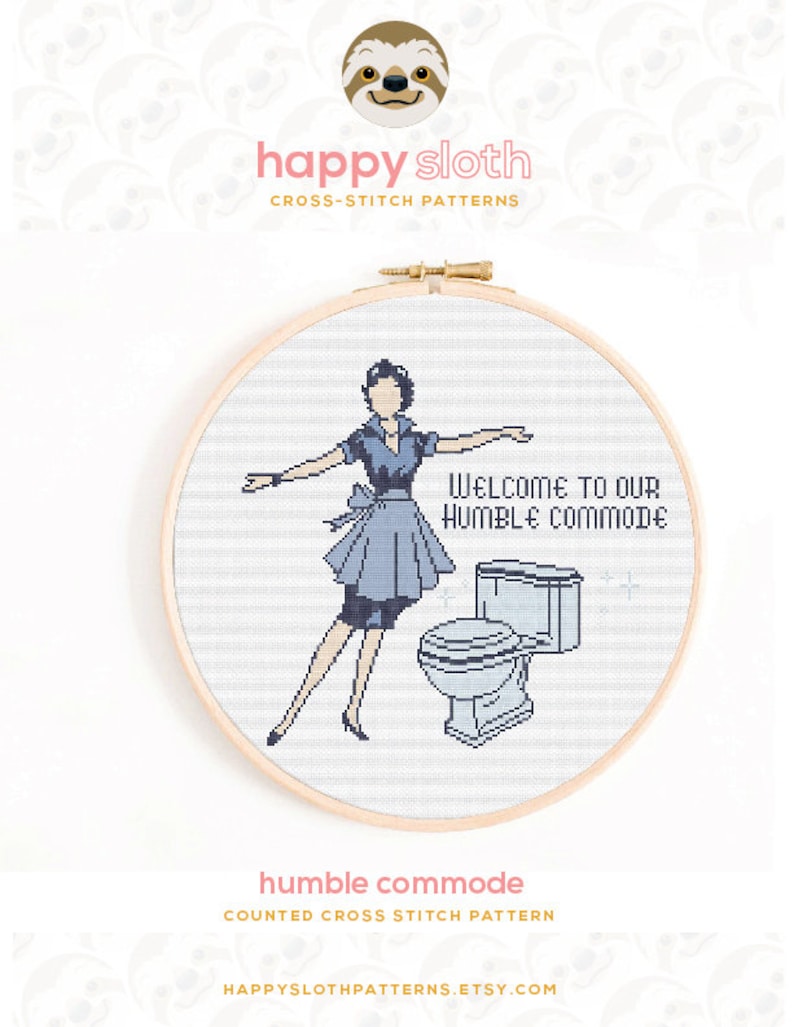 Funny Retro 'humble Commode' Cross Stitch Pattern (digital Download) - Etsy