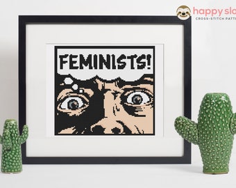Patrón de punto de cruz feminista divertido: Bordado sarcástico (descarga digital)