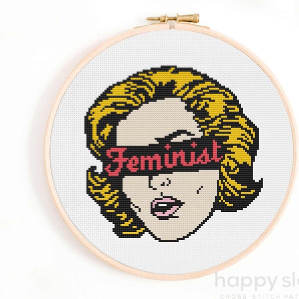 Feminist Cross Stitch Pattern / Pop Art Cross Stitch Pattern / sarcastic Cross Stitch. Retro style, Feminism Cross Stitch Pattern