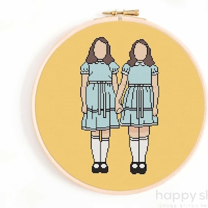 Come and Play With Us Cross Stitch Pattern / Shining Twins / Goth Cross Stitch / Halloween Spooky Cross Stitch