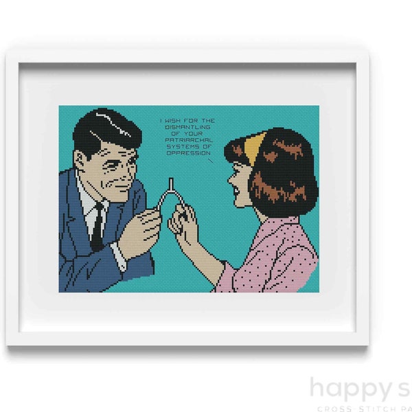 Modèle de point de croix féministe amusant : systèmes d'oppression (téléchargement numérique)
