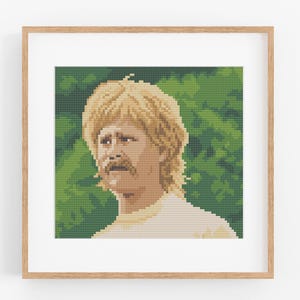 Patrón de punto de cruz, descarga del PDF del meme del hombre mullet WTF