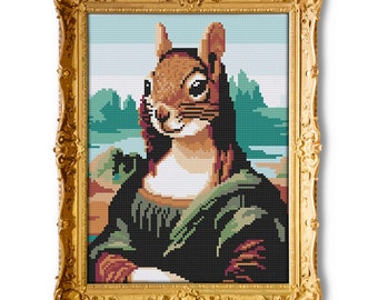 Squirrel Lisa Cross Stitch Pattern: Funny Art (Digital Download)