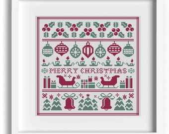 Christmas Sampler Cross Stitch Pattern: Scandi Xmas (Digital Download)