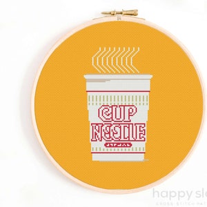 Cup Noodle Cross Stitch Pattern - Ramen Cross Stitch Pattern - Famous Brands Cross Stitch Patterns