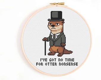 Otter Nonsense Cross Stitch Pattern: Dumb Joke Otter Pattern (PDF Pattern)