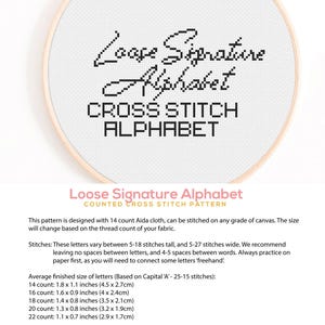 Alfabetos de caligrafía cursiva para punto de cruz: Paquete de fuentes DIY (Descarga digital) imagen 11