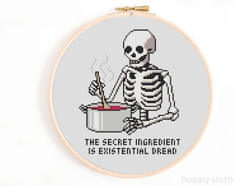 El ingrediente secreto es el pavor existencial - PDF Descargar patrón de punto de cruz