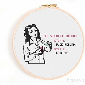 Wissenschaftliches Methode Kreuzstichmuster: Lustiges Chemisches Design (Digitaler Download)