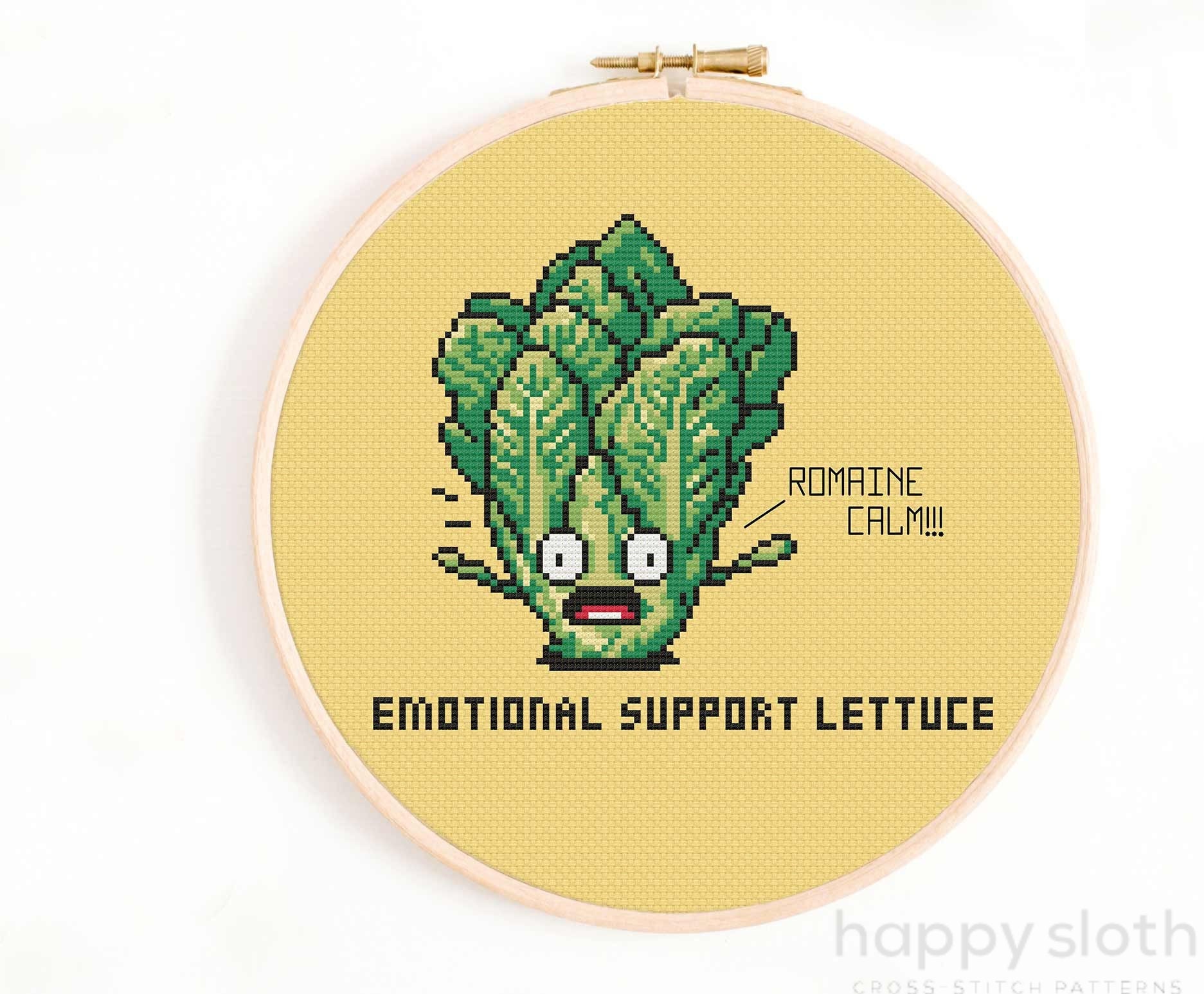 Emotional Support Lettuce Cross Stitch Pattern (Digital Download)