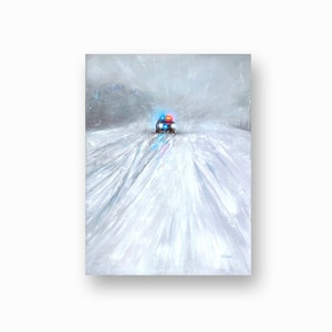 Polizei-Kunstwerk, Notfall-Reaktion, zurück die blaue, dünne blaue Linie, stellvertretender Sheriff Kunst, &quot;Schnee Patrouille&quot; Fine Art Print (ungerahmt) von L.K Wurzer
