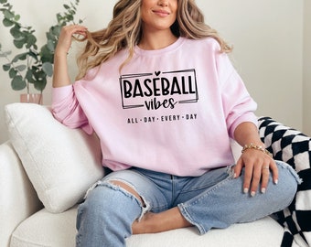 Baseball Vibes | Baseball Mom | Crewneck Sweatshirt | Baseball Mom Sweatshirt | Fun Baseball Fan Sweatshirt | Baseball Fan | Sports