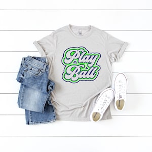 CUSTOM COLORS Play Ball Retro Shirt | Play Ball Shirt | Womens Baseball Shirt| Baseball Mom | Baseball Tee