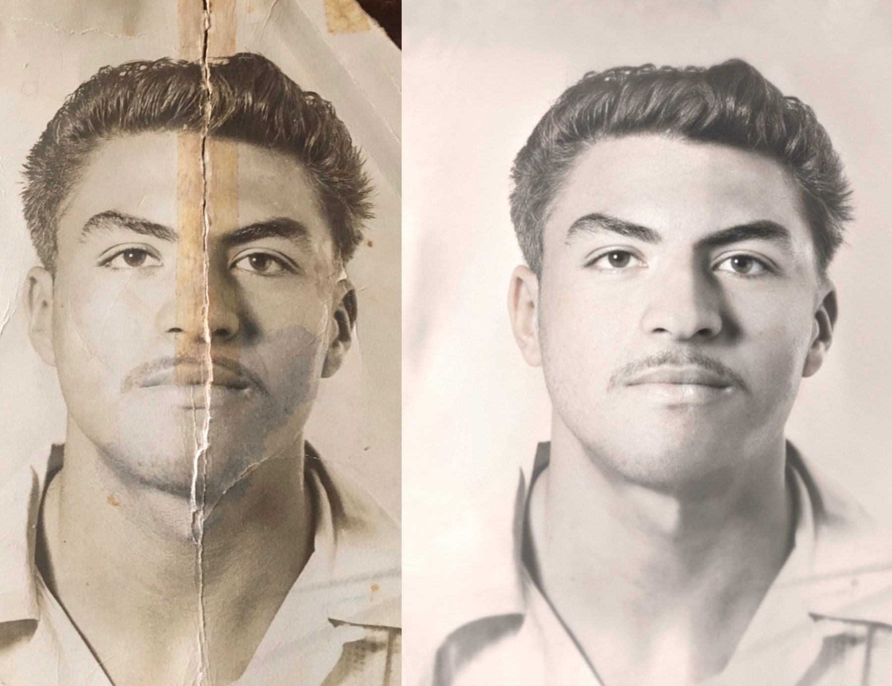 Old Damaged Photo Portrait