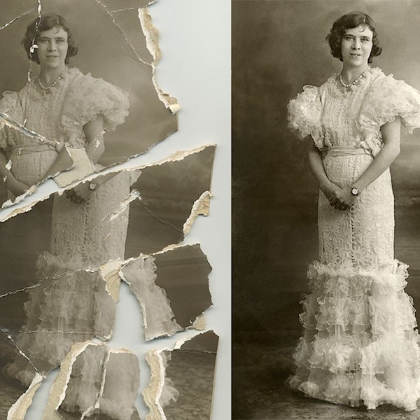 Advanced Image Restoration Service | Restore old photos, enhance images, repair torn and scratched vintage photos