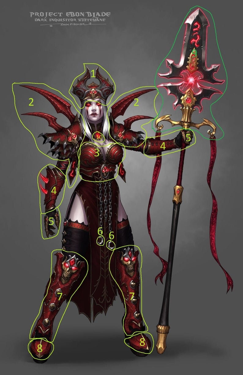 Sally Whitemane cosplay armor set. Color can be any. Etsy