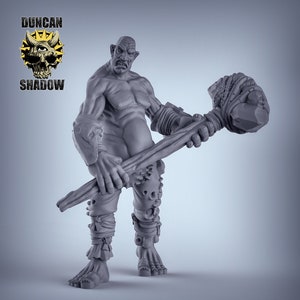 Armed Hill Giant v3 3D Printed Resin Miniature | Tabletop Role Playing | Dungeons and Dragons | Pathfinder Miniatures | Wargaming