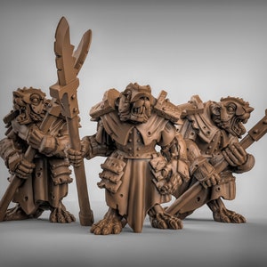 Armored Rat Men 3D Printed Resin Miniature | Tabletop Role Playing | Dungeons and Dragons | Pathfinder Miniatures | Wargaming
