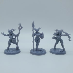 Female Satyrs 3D Printed Resin Miniature Set | Tabletop Role Playing | Dungeons and Dragons | Pathfinder Miniatures | Wargaming