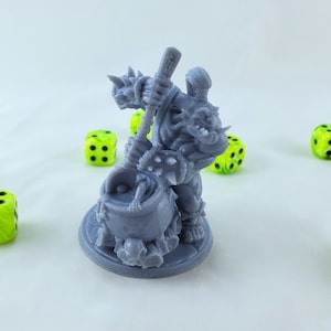Ogre Chef &#39; Burtz Dwarfstew&#39; 3D Printed Resin Miniature | Tabletop Role Playing | Dungeons and Dragons | Pathfinder Miniatures | Wargaming